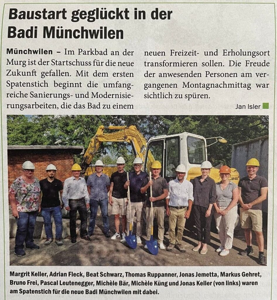 Zeitungsbericht zum Spatenstich _ Regi 6.9.24